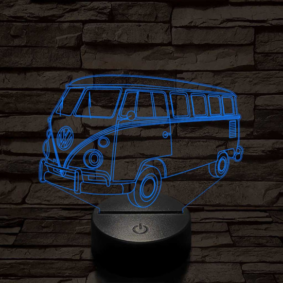 Volkswagen Kombi 7 színű 3D led lámpa