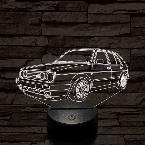 VW Golf Mk2 7 színű 3D led lámpa