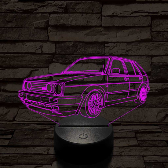 VW Golf Mk2 7 színű 3D led lámpa