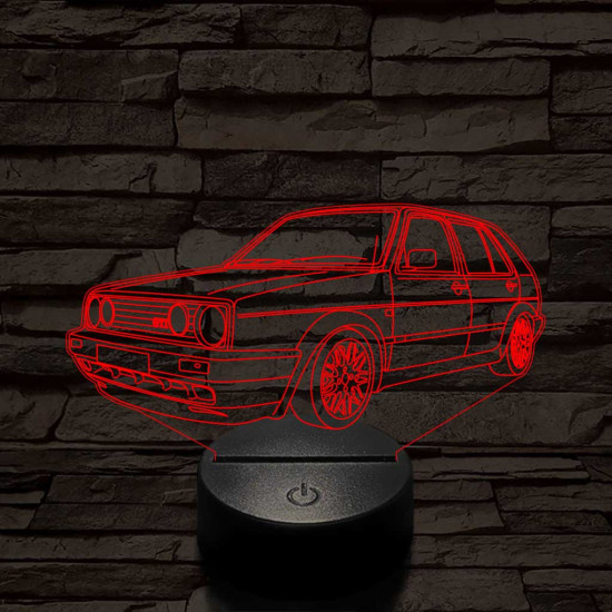VW Golf Mk2 7 színű 3D led lámpa