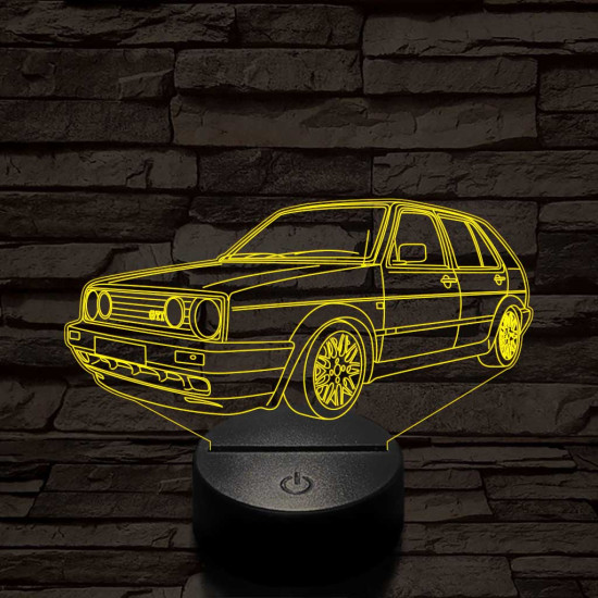 VW Golf Mk2 7 színű 3D led lámpa