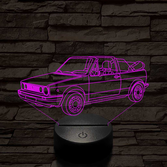 VW Golf 2 cabrio 7 színű 3D led lámpa