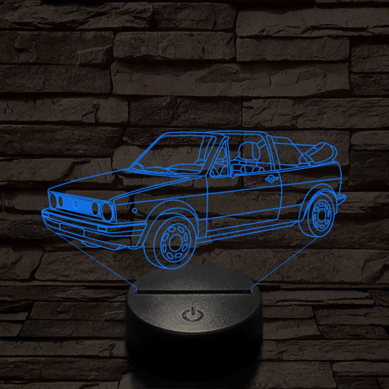 VW Golf 2 cabrio 7 színű 3D led lámpa