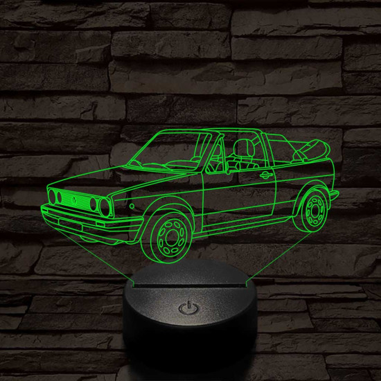 VW Golf 2 cabrio 7 színű 3D led lámpa