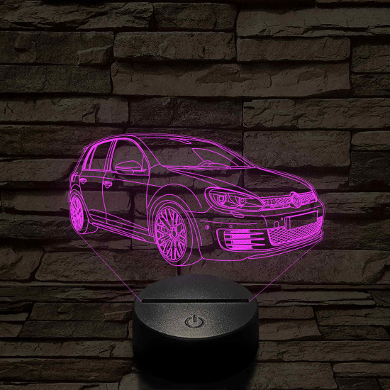 Volkswagen GTi 7 színű 3D led lámpa