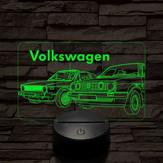 Volkswagen pár 7 színű 3D led lámpa