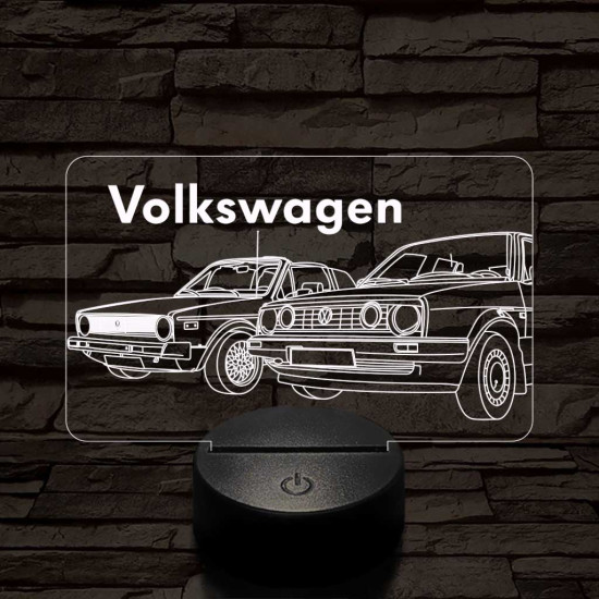 Volkswagen pár 7 színű 3D led lámpa