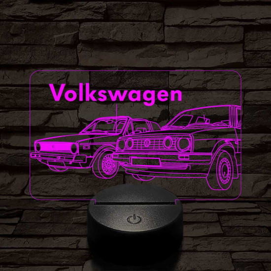 Volkswagen pár 7 színű 3D led lámpa