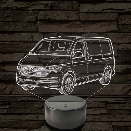 Volkswagen T6 kisbusz 7 színű 3D led lámpa
