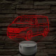 Volkswagen T6 kisbusz 7 színű 3D led lámpa