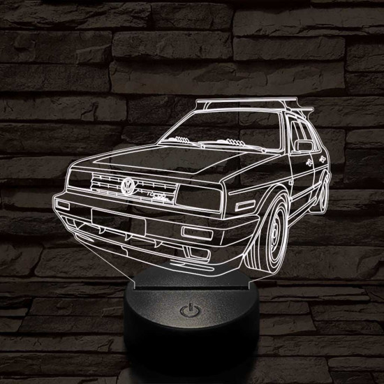 Volkswagen Turbo-dízel 7 színű 3D led lámpa