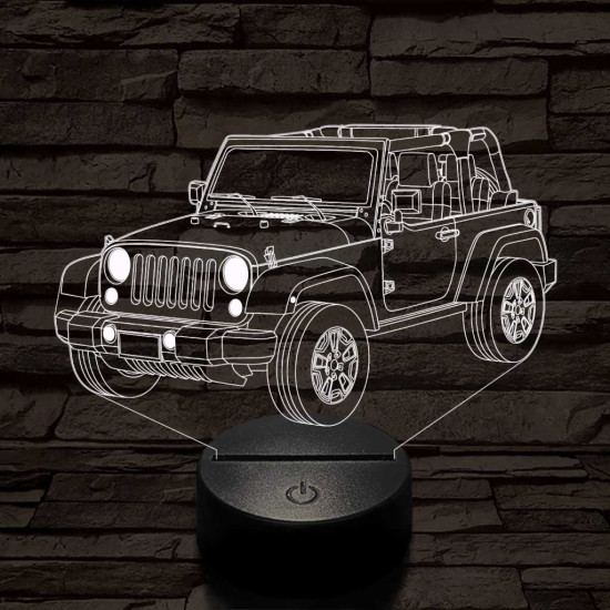 Jeep Wrangler Willis 7 színű 3D led lámpa