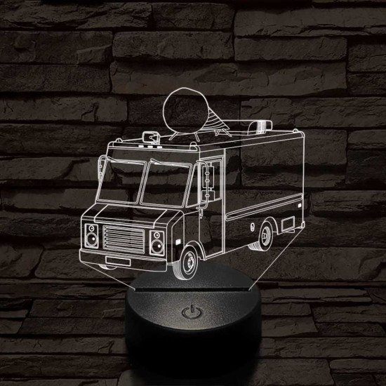 Fagyis kocsi 7 színű 3D led lámpa