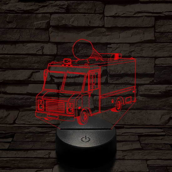 Fagyis kocsi 7 színű 3D led lámpa