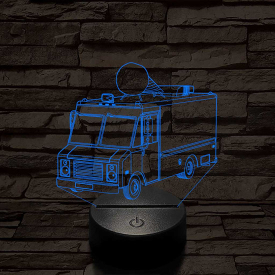 Fagyis kocsi 7 színű 3D led lámpa