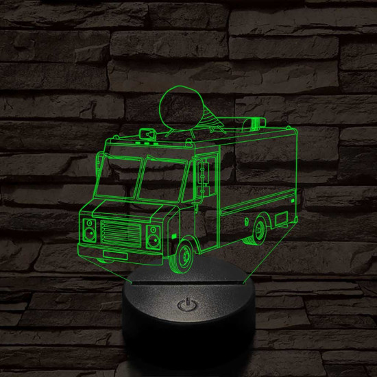 Fagyis kocsi 7 színű 3D led lámpa