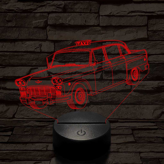 Checker A8-as taxi 7 színű 3D led lámpa