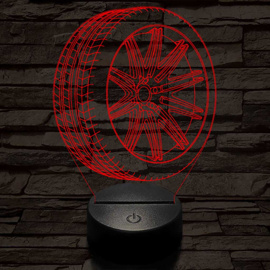 Abroncs felnivel 1 7 színű  3D led lámpa