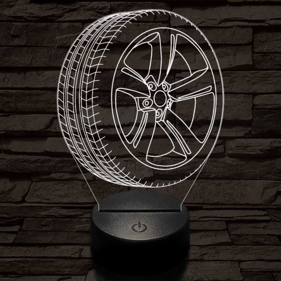 Abroncs felnivel 2 7 színű  3D led lámpa
