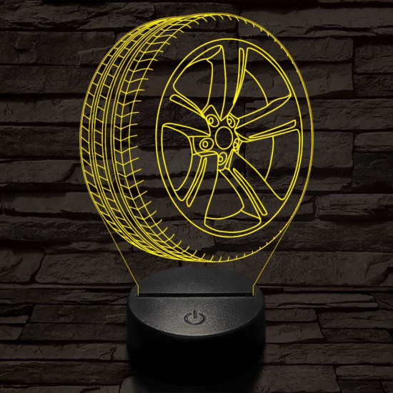 Abroncs felnivel 2 7 színű  3D led lámpa
