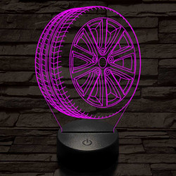 Abroncs felnivel 3 7 színű  3D led lámpa