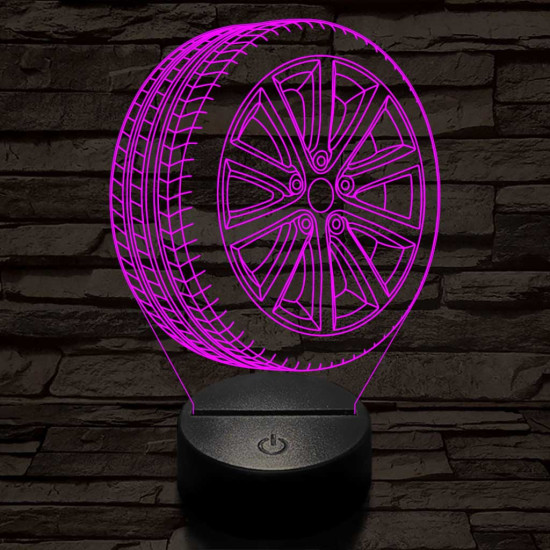 Abroncs felnivel 3 7 színű  3D led lámpa
