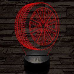 Abroncs felnivel 3 7 színű  3D led lámpa
