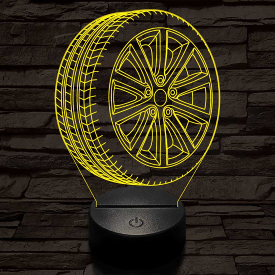 Abroncs felnivel 3 7 színű  3D led lámpa