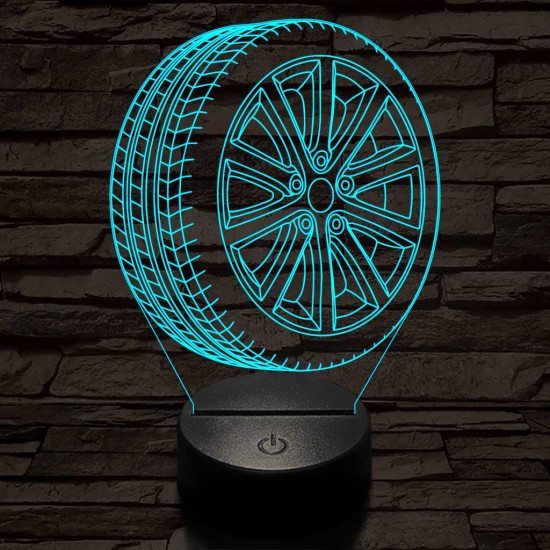 Abroncs felnivel 3 7 színű  3D led lámpa