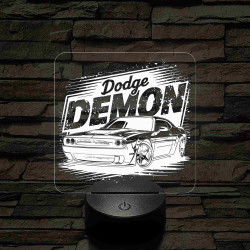 Dodge Challenger Demon 7 színű 3D led lámpa