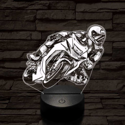 Rajzos gyorsasági motoros 7 színű 3D led lámpa