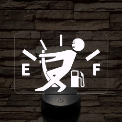 Üzemanyag mérő 7 színű  3D led lámpa