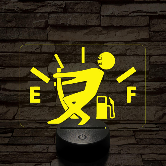 Üzemanyag mérő 7 színű  3D led lámpa