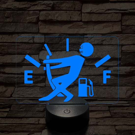 Üzemanyag mérő 7 színű  3D led lámpa