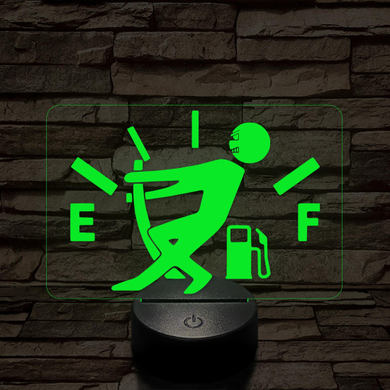 Üzemanyag mérő 7 színű  3D led lámpa