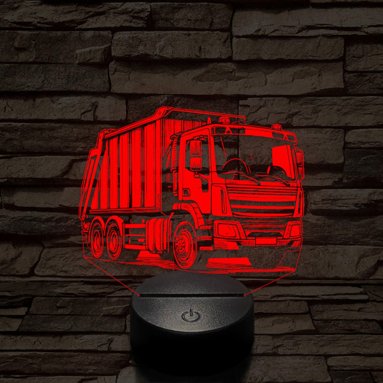 Kukásautó jobb 7 színű 3D led lámpa