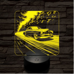 Old Timer gyöngyszem autó 7 színű valósághű 3D led lámpa