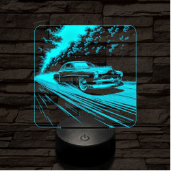 Old Timer gyöngyszem autó 7 színű valósághű 3D led lámpa