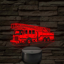 Létrás tűzoltóautó 7 színű  3D led lámpa
