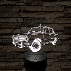 Lada 1200 7 színű 3D led lámpa – Klasszikus autórajongóknak