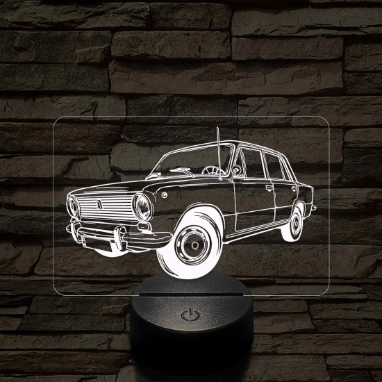 Lada 1200 7 színű 3D led lámpa – Klasszikus autórajongóknak