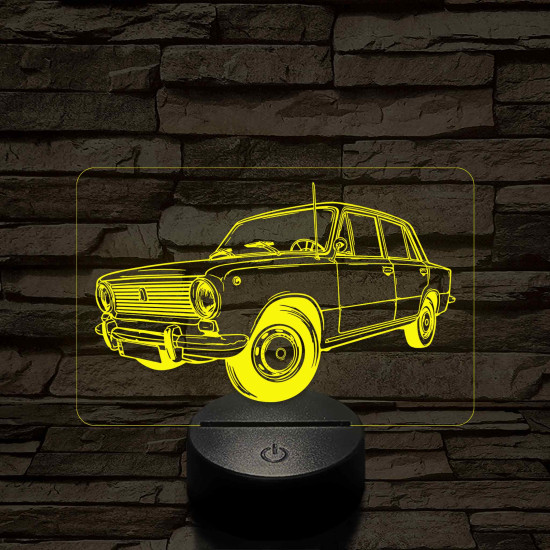 Lada 1200 7 színű 3D led lámpa – Klasszikus autórajongóknak