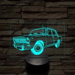 Lada 1200 7 színű 3D led lámpa – Klasszikus autórajongóknak
