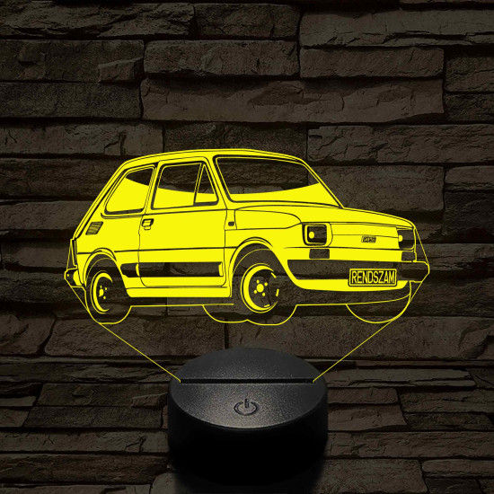 Fiat Polski 126 7 színű 3D led lámpa