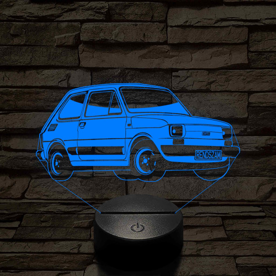 Fiat Polski 126 7 színű 3D led lámpa