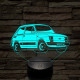Fiat Polski 126 7 színű 3D led lámpa