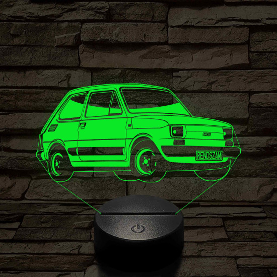 Fiat Polski 126 7 színű 3D led lámpa