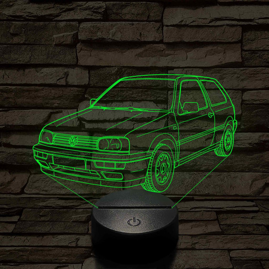 VW Golf MK3  7 színű 3D led lámpa