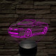 Renault Megane Cabrio 2005 – 7 színű 3D LED lámpa egyedi rendszámmal gravírozható