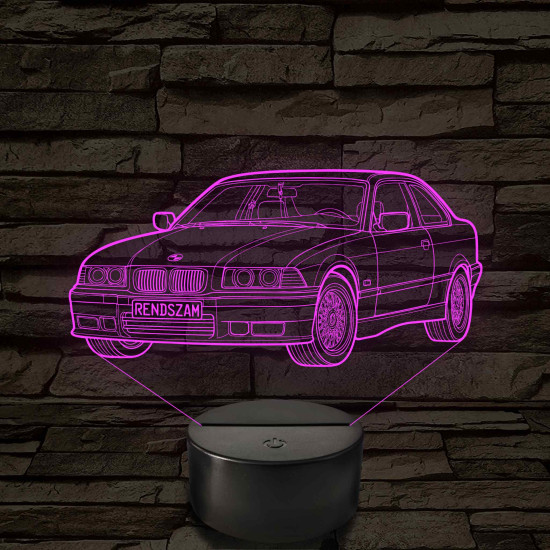 BMW E36 szemből - 7 színű, színváltós 3D led lámpa